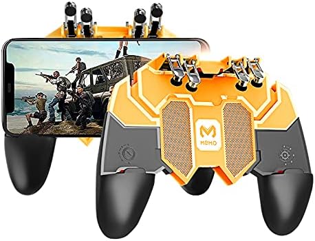 Controlador de jogos para celular Newseego, [Upgrade] Gamepad controlador de telefone com L1R1 6 Fingers Trigger para Shooter