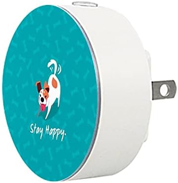 2 Pacote de plug-in nightlight night Light Light Dog Aqua Citação com Dusk-to-Dawn para o quarto de crianças, viveiro, cozinha, corredor