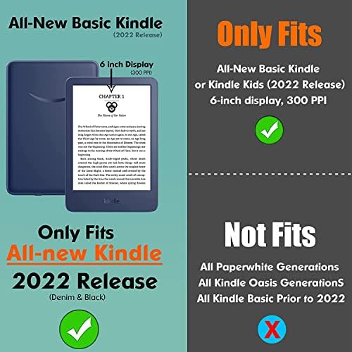 Para 6 Kindle 11th Generation 2022, com alça de mão - TPU Ultra Slim Durable Case, com despertar/sono automático （Não caberá em outros leitores eletrônicos do Kindle)