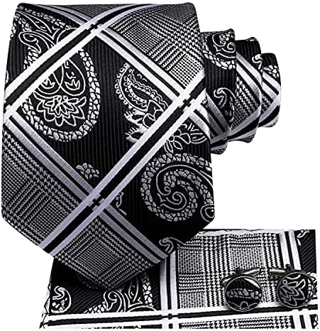 Hi-Tie 3/5 PCs Caixa de presente Mens de gravata de gravata com bolso quadrado e punhal coleta de gravata de pescoço de