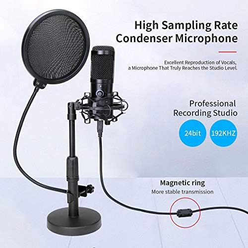 Microfone de Condensador de Microfone USB de Tabletop XDCHLK para PC Filtro de Mic Stand Filtro