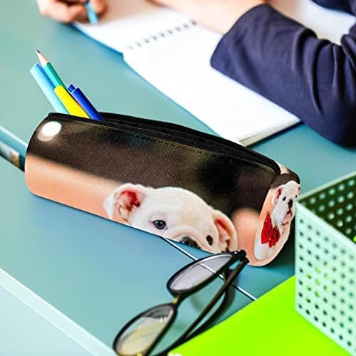 Caixa de lápis Guerotkr, bolsa de lápis, bolsa de lápis, estética de bolsa de lápis, padrão de animal de cão de flor de rosa