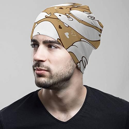 Ratos brancos de Baikutouan Chapéus de gorro para homens para homens com desenhos Capinho de crânio