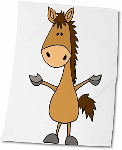 3drose All Smiles Art Pets - Funny Cute Bay Horse Cartoon - Toalhas