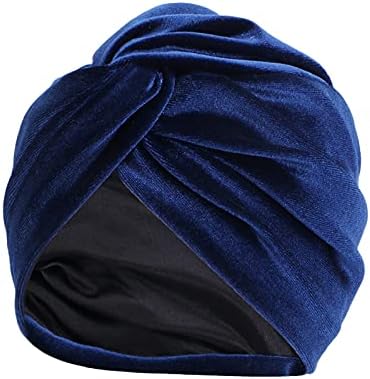 Turbano de turbante feminino Pré-amarrado Capéu de turbante sólido capas de cabelo elásticas para mulheres vintage escaldas lenços