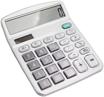 LNNSP 12Digit Desk calculadora Botões grandes ferramentas de contabilidade de negócios financeiros Silver Big Key Battery Solar