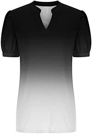 Lcepcy V Blouse de manga de pescoço de pescoço para mulheres elegantes escritórios de verão Tops soltos tshirts para usar com leggings