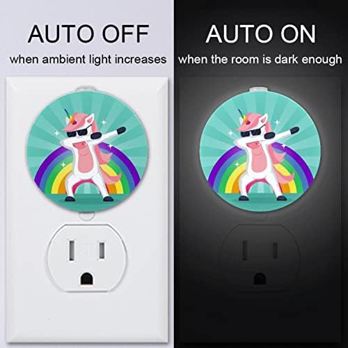 2 Pacote de plug-in Nightlight LED Night Light Funny Animal fazendo movimento Dabbing com o sensor do anoitecer para