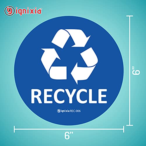 Adesivos de reciclagem de ignixia para lixo pode 6x6 polegadas grandes adesivos de reciclagem para lixeiras de reciclagem Adesivos de reciclagem protegidos por UV à prova d'água para lixo lata