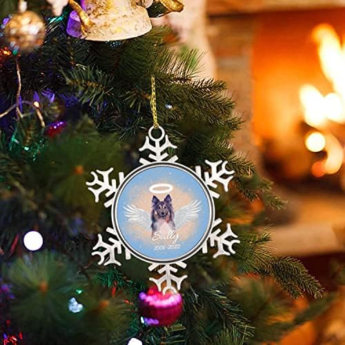 Memorial Dog Christmas Ornamentos de 3 polegadas Memorial Dog Nome personalizado Data Metal Ornament Memorial tem tema de animais