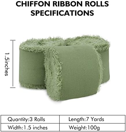 Zarrain chiffon fbon roll 1,5 x 7yd - 3 rolos 21 jardas de lenço de tecido premium de lã de made