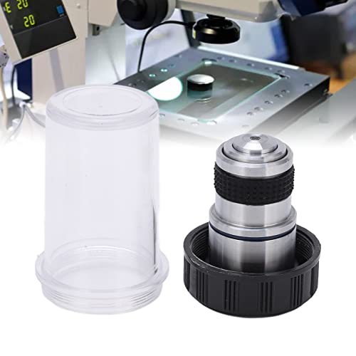 Lente de microscópio biológico, alta ampliação de ampla visão de visão de microscópio universal lente objetiva acromática para microscópio