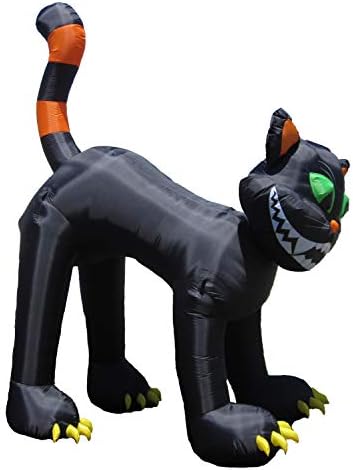 O pacote de decorações de festas de dois Halloween, inclui um gato preto inflável de Halloween de 11 pés de altura e