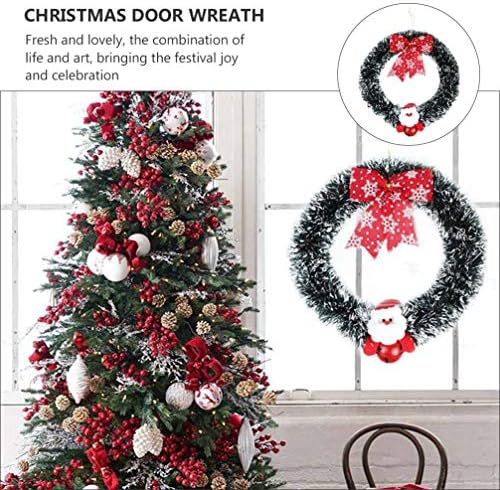 Aboofan natal white white grinald ornament with arco santa boneca de Natal da porta da frente da porta da frente para festa de férias decoração de suspensão ao ar livre