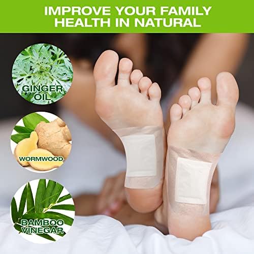 Aosorw 100 almofadas para pés, óleo de gengibre de bambu de óleo de bambu, manchas de cuidados com os pés, manchas de saúde eficazes,