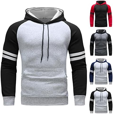 Pullover de retalhos xxbr para homens, colorido bloco de manga listrada com capuz Sweetshirts Sports Sports Fashion Casual Hoodies