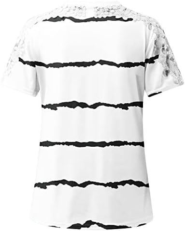 T-shirt de verão para mulheres 2023 Moda T-shirt renda de t-shirt mangas curtas blush rount round colaps casuais tops