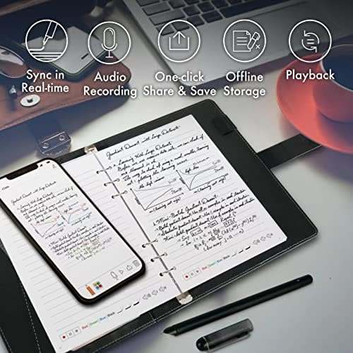Ophaya 3 em 1 Digital Pen Smart Pen Writing Set, Inclui SmartPen, Smart Notebook e Tablet de Redação Reutilizável, Use com Ophaya App para anotações, gravação, armazenamento, compatível com Android e iOS
