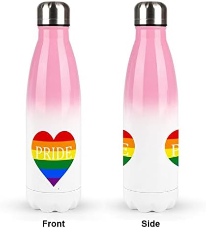 Orgulho gay Love Heart Heart 17oz Sport Water Bottle Bottle Stainless Acele A vácuo em forma de cola isolada Flask Sports
