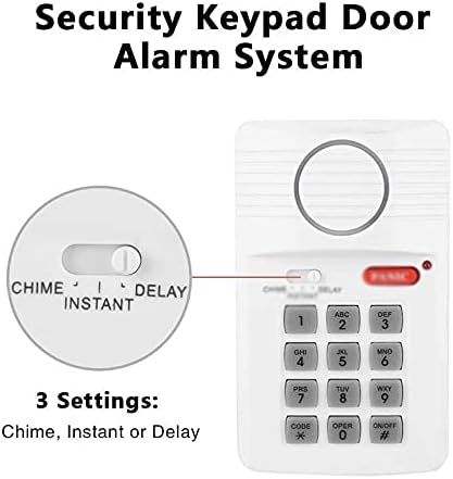 N/A Sistema de alarme da porta do teclado de segurança 3 com botão de pânico para sistemas de alarme para garagem