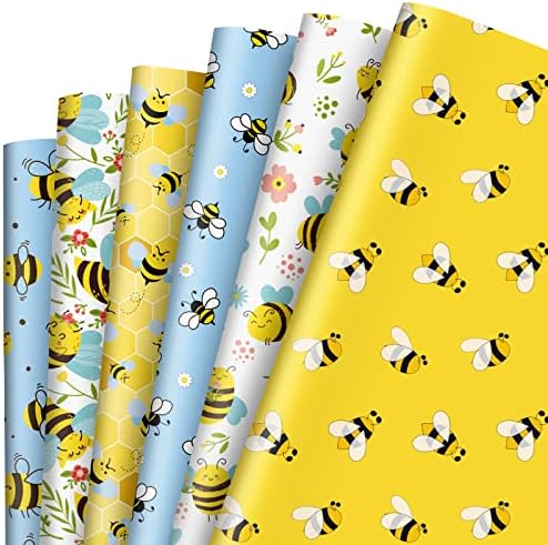 AnyDesign 12 lençadeira abelhas de embrulho de papel