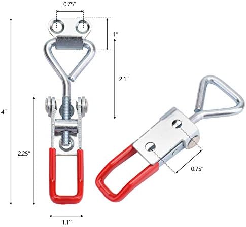 Trava de tração de 12 pacote de hedume, caixa de gabinete de porta de porta ajustável de metal Toglegh trave hASPS CLAMP, 4001,