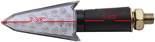 MOTORTOGO Black Arrow Long STEM Turn Signals Lights LED Luzes Indicadores Compatíveis para Kawasaki Ninja ZX14R