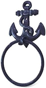 Decoração náutica artesanal rústica azul escuro Ancorto de ferro fundido 8.5 - decoração de ferro fundido - um
