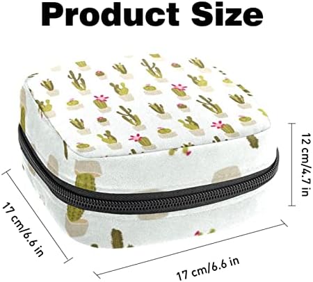 Bolsa de armazenamento de guardanapo sanitário, bolsa de copo menstrual do padrão de cacto, bolsas de armazenamento