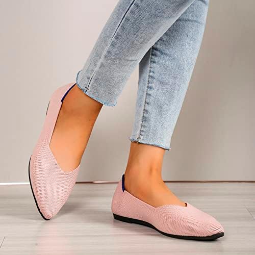 Sapatos de tênis femininos de Waserce Ladies Moda Moda de cor sólida Malha respirável Comfort Sapatos planos casuais Sapatos casuais
