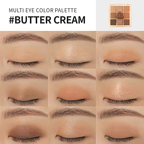 3Ce Multi Eye Color Palette #Butter Cream com escovas de sombra 4ea