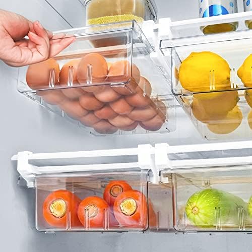 Organizador da gaveta da geladeira Finenoke, caixas de organizador de geladeira, suporte da prateleira da caixa de