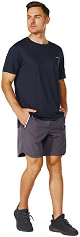 T-shirt da tripulação masculina de Gramval, um peso leve de umidade seca de umidade ativa ativa de desempenho atlético