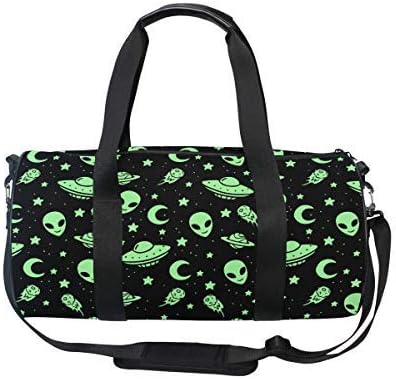 Muooum Green Alien Alien OVNIO Lua Esportes Bolsa de ginástica Viagem Bolsa de mochila para mulheres e bolsa de bagagem de homens…