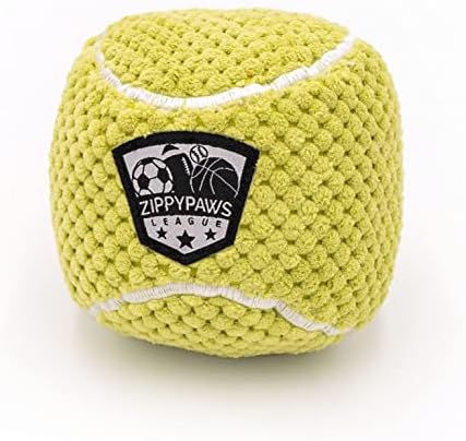 ZippyPaws Sportsballz - Tênis de tênis de pelúcia brinquedo para cães, bolas macias para cães, filhote de cachorro interior e externo buscar brinquedos para pequenos, médios e cães grandes, utensílios de brinquedos recheados para filhotes para filhotes para filhotes