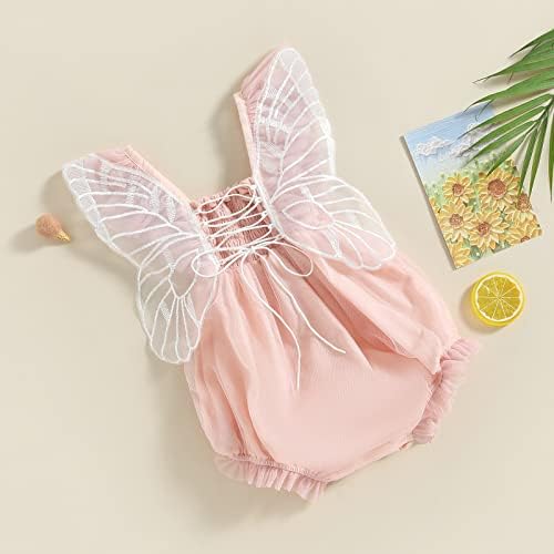 Criairy menina menina asas de borboleta asas de manga curta Romper de renda tule tulle tutu traje de vestuário macacão de traje de verão de verão roupas de verão