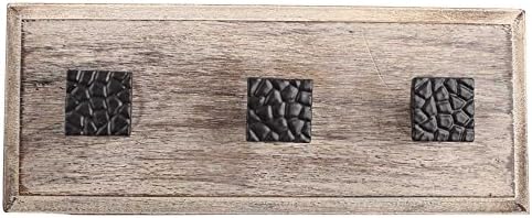 IndianShelf 6 Pack Hook | Gancho de manto moderno | Ganchos de parede preta para bolsas | Ganchos -chave da Wood Farmhouse | Ganchos quadrados de casaco de entrada [10,16 cm]