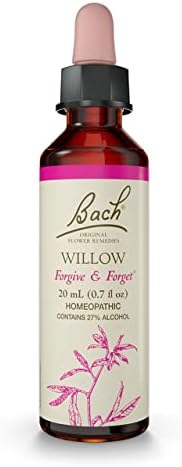 Bach Remédios originais de flores, salgueiro para perdão, essência natural de flores homeopáticas, bem -estar holístico e alívio do estresse, vegano, gotas de 20 ml