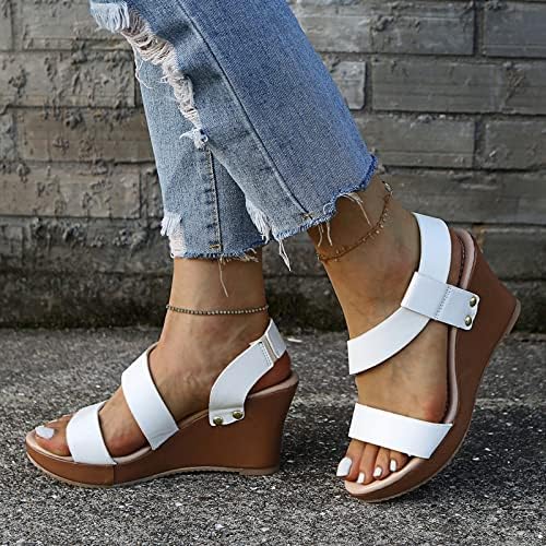 Sandálias de cunha para mulheres casuais moda de verão aberta de toe de tira d'água sapatos casuais elegantes para