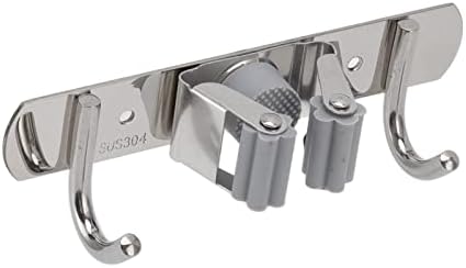 Cabide de vassoura, suporte livre de choque de punção boa carga rolamento de aço inoxidável parede montada em aplicação larga de prata