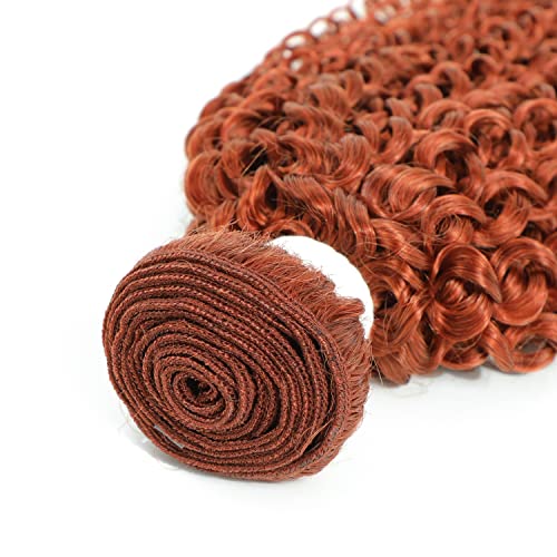 Remy pacote de cabelo humano cor laranja cor de curly 1 pacote molhado e pacote colorido para mulheres extensão de