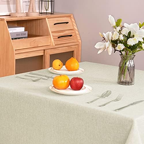 Toalha de mesa de linho kgorge, linho falso estilo rústico toalha de mesa de comprimido de rugas à prova d'água Tabela