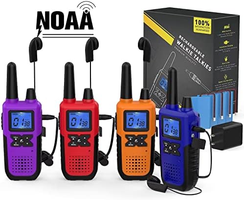 4 walkie talkies de longo alcance walkie talkies para adultos recarregáveis ​​- 4 pacote de 2 pacote de 2 vas