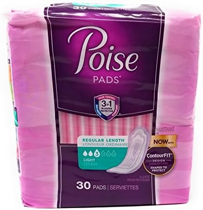 Poise Ultra Thins Light Absorvency Pads, 30 contagem