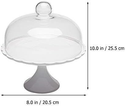 Bolo de bolo Bolo de cerâmica Stand com tampa de cúpula de vidro servidor redondo de degustação Bandeja de exibição de pão de