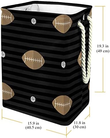 Sport Rugby Pattern Laundry Basket Storage Sacos embutidos com suportes destacáveis ​​cesto de roupa dobrável para brinquedos
