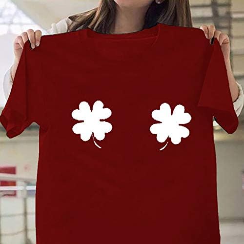 Camisas do dia de São Patrício para mulheres Shamrock Casual Crew Neck Plus Size férias camisa de sorte