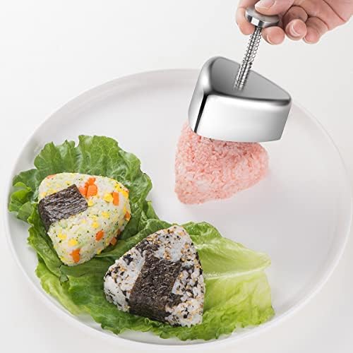 molde de shoxil onigiri, aço inoxidável Rice Ball Mold Sushi, clássico Triangle Spam Musubi Mold for Kids Lunch Bento e DIY em casa