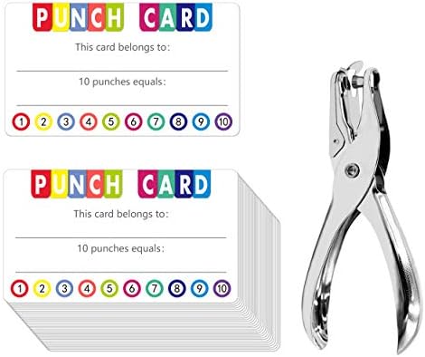 102 PCS Punch Cards, Incentive Recunder Card Awards Cartões de fidelidade para negócios, sala de aula, comportamento das crianças, alunos, professores, 3,5 ”x 2”, 4 estilos