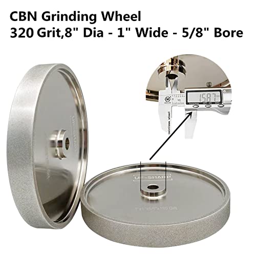 CBN 4 em 1 roda de moagem, 8 dia x 1,25 de largura x 5/8 furo para afiar ferramentas de rotação de madeira 、 ferramentas de aço de alta velocidade
